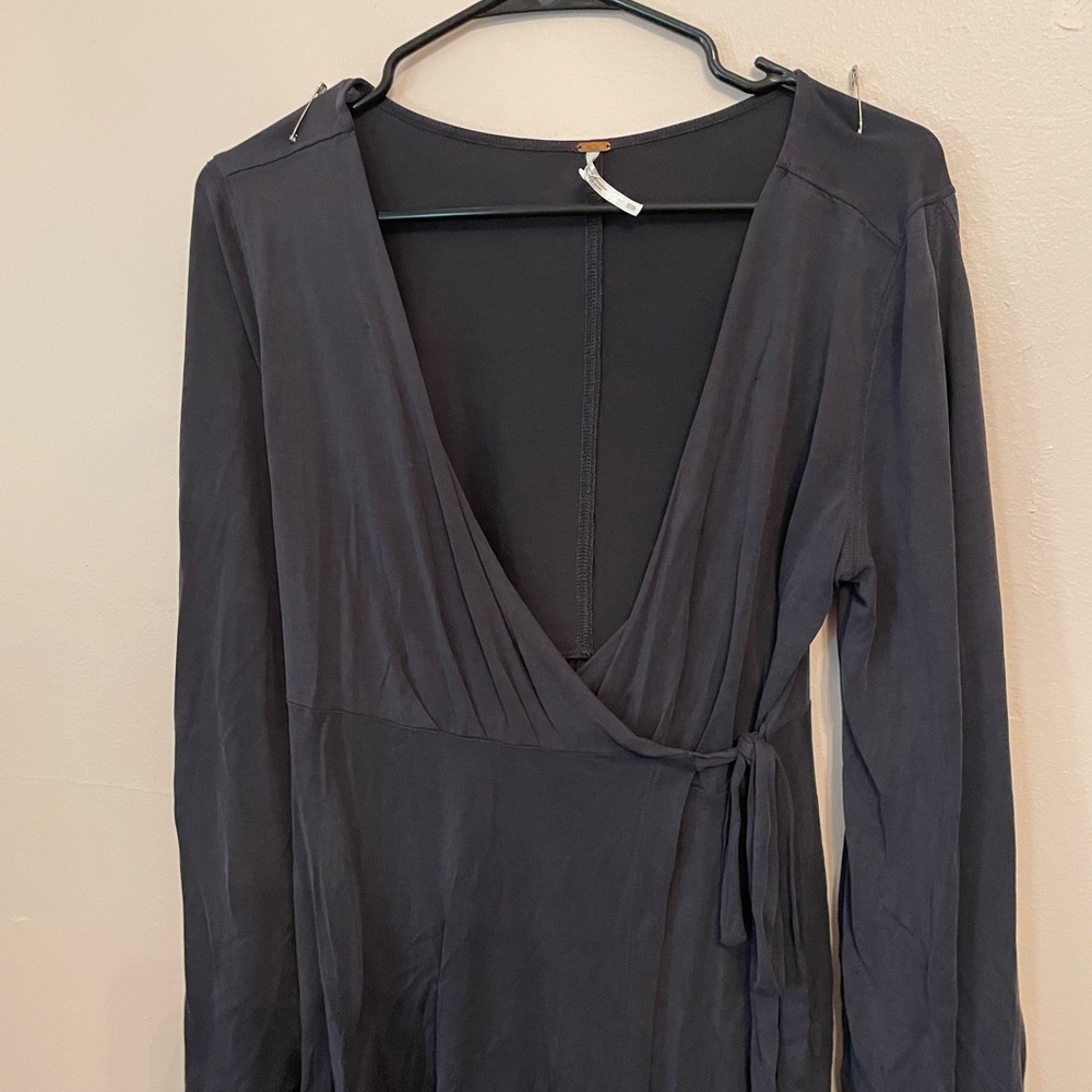 Free People Charcoal Long Sleeve Dress
